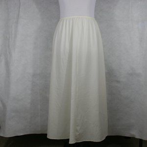 Vintage 60's Wondermaid Polyester Scallop Trim Long Half Slip SZ M